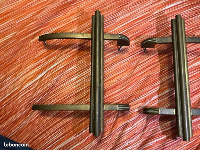 Rare poignées de porte bronze art deco géométrique (image 2)
