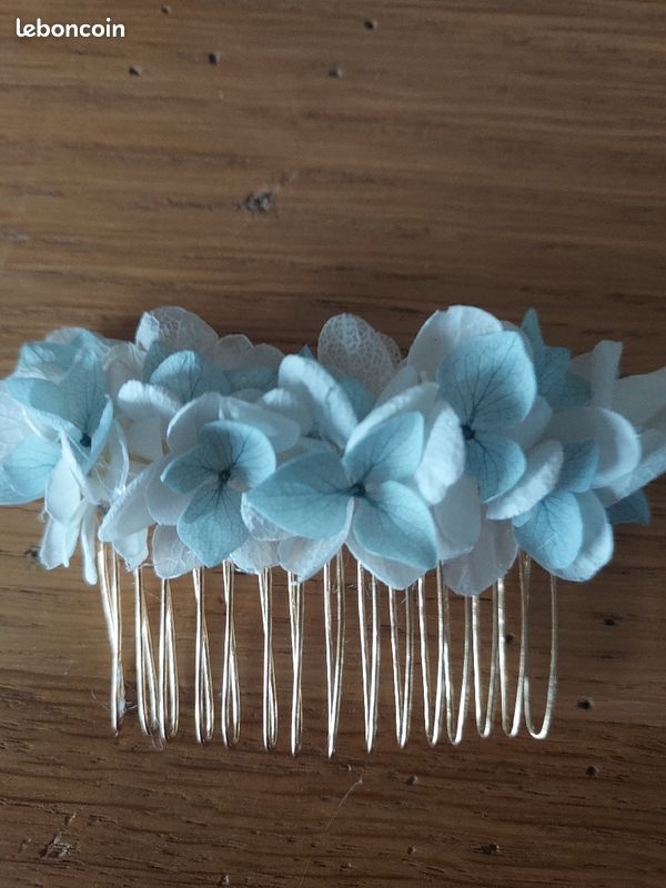 Peigne cheveux fleurs séchées mariage champêtre bohème (image 2)