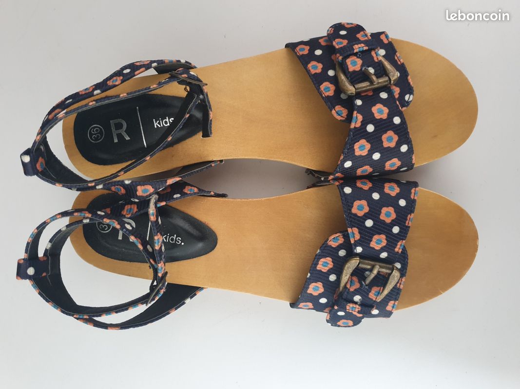 Sandales avec petit talon en bois - La Redoute kids T36 (image 2)