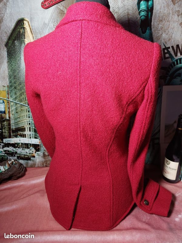 Manteau court 100% laine rouge armani S (image 6)