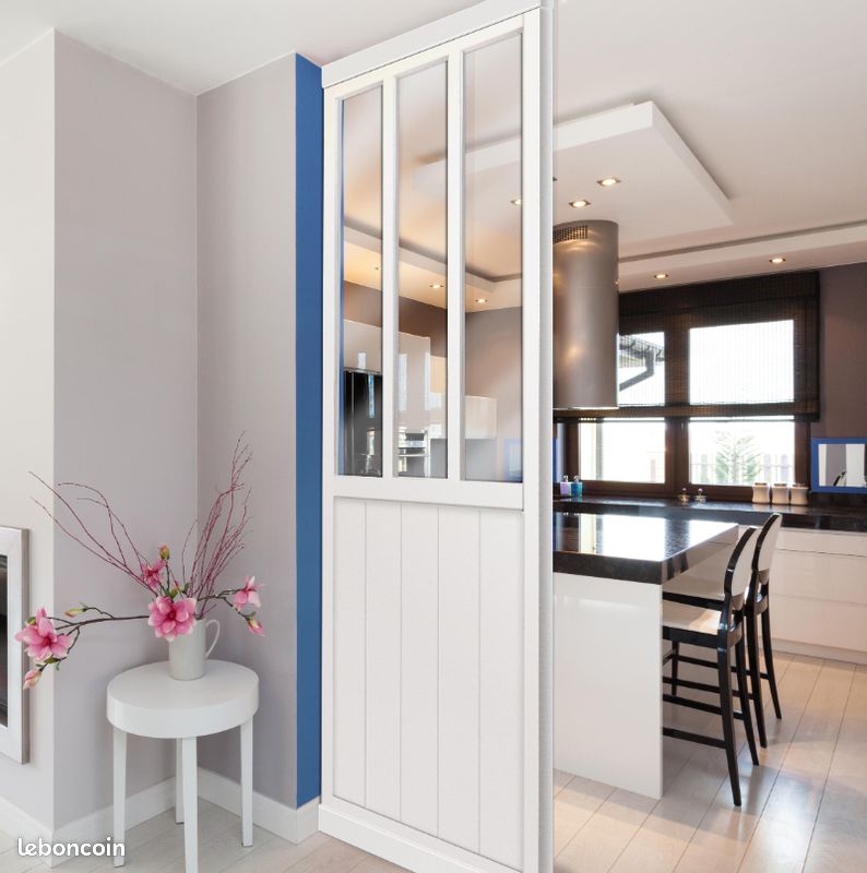 Cloison amovible Atelier mdf revêtu blanc effet métal à (-75%) (image 1)