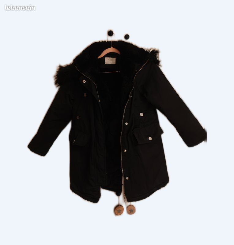 Manteau Paon Zara En Laine Douce Noire - Taille 4 Ans - Neuf Avec étiquettes