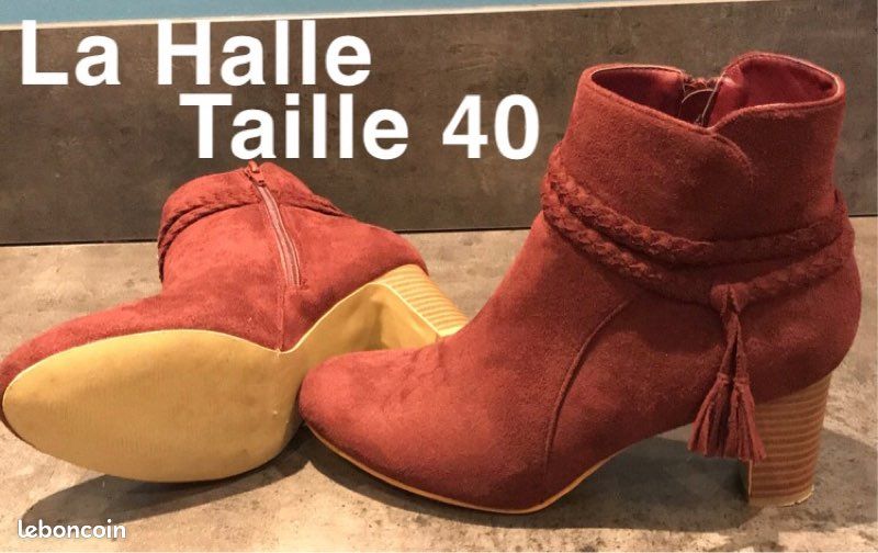 La Halle Bottines Femme Bordeaux Cuir Bottines Bordeaux La Halle