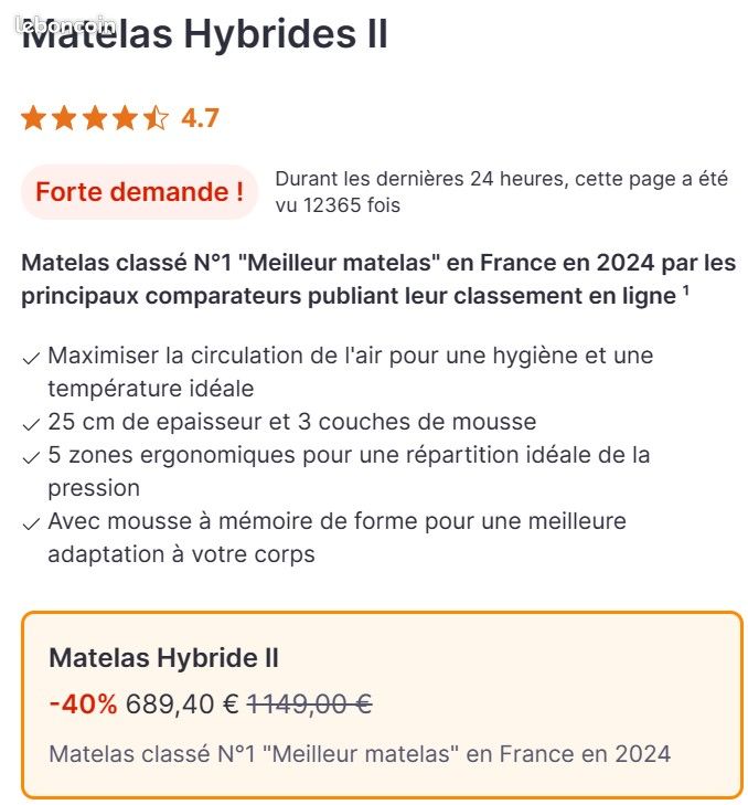 Matelas Emma Hybride II 160 x 200 (image 5)