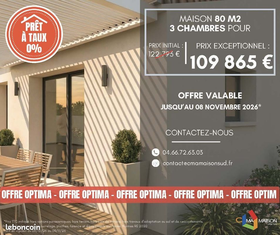 Maison 4 pièces 80 m² · à Saint-Siffret · 80 m² · 224 945 €