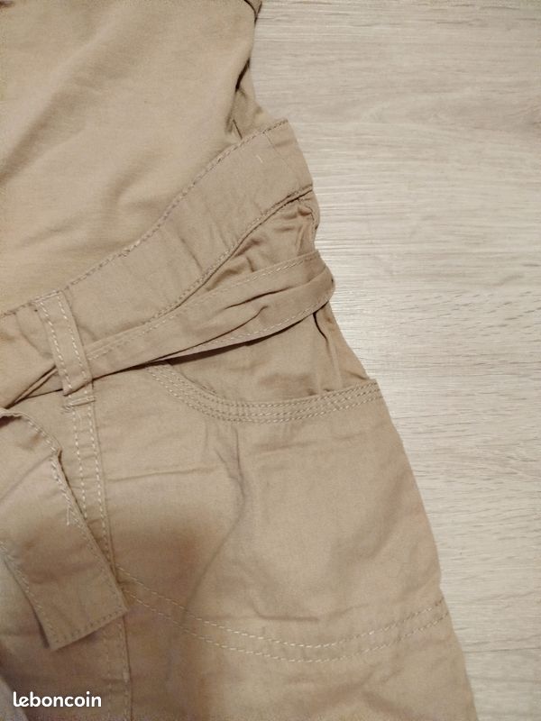 JG36 Pantacourt grossesse maternité marron beige taille 40 la
