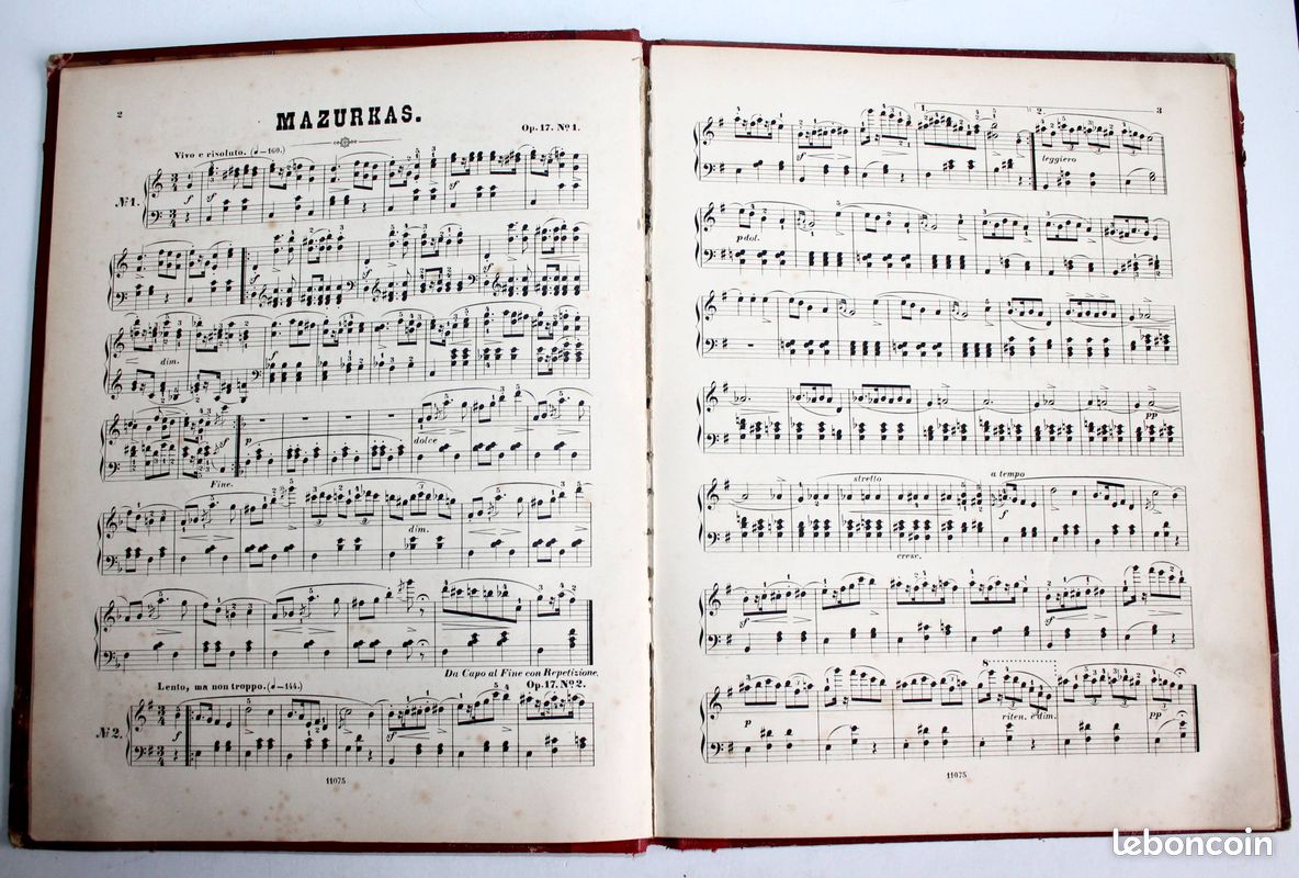 MAZURKAS POUR PIANO de CHOPIN + GAVOTTES CELEBRES, COLLECTION LITOLFF, PARTITION / ANCIEN LIVRE (image 4)