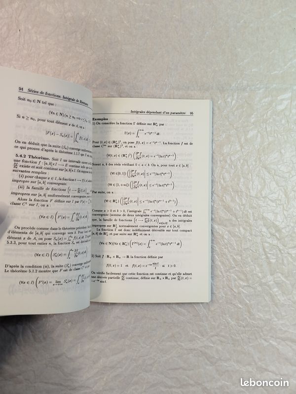Séries de Fonctions - Intégrale de Riemann ( Françoise Boschet ) / Masson / 1995 (image 4)
