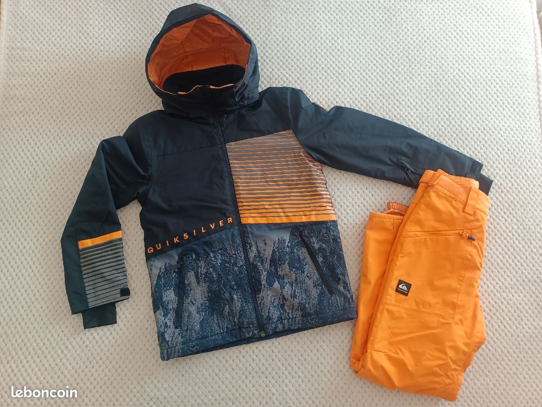 Orange Manteau De Ski Quiksilver Ensemble De Ski Snow Veste