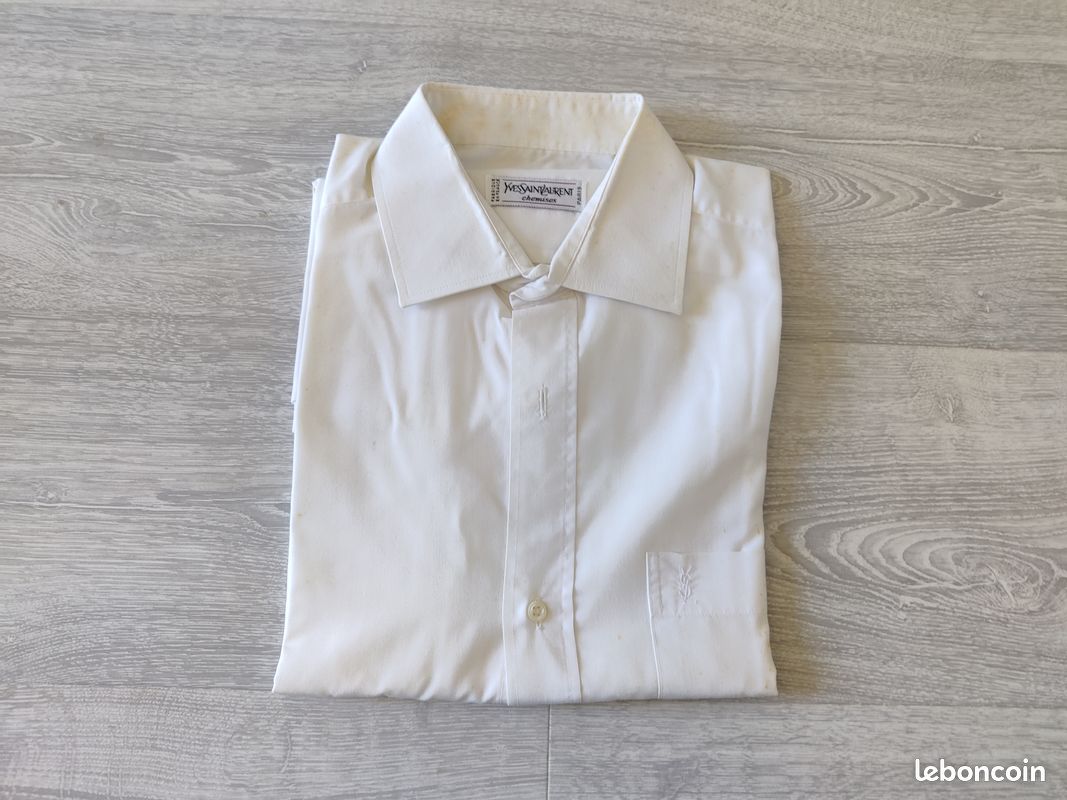 Chemise Yves Saint Laurent Blanche Vintage Vêtements