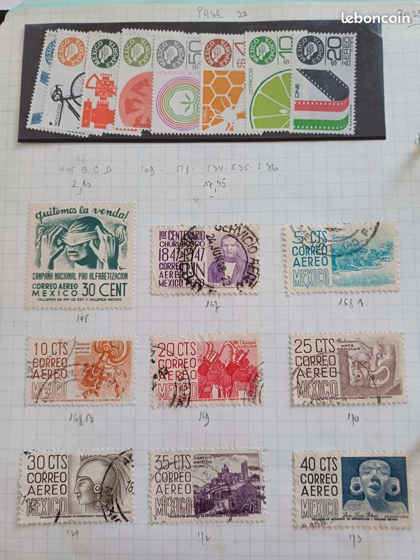 Mexique - collection de timbres