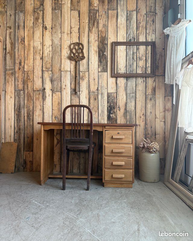 Bureau demi-ministre en chêne (rénové) (image 1)