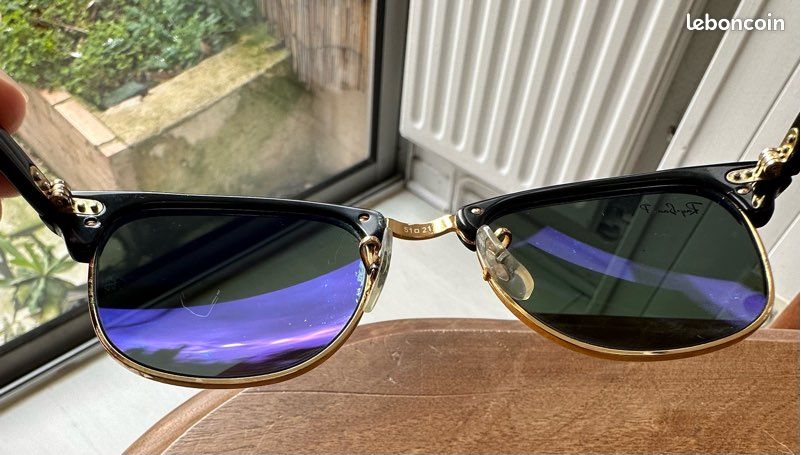 Ray ban Club Master polarisée noir et or (image 3)