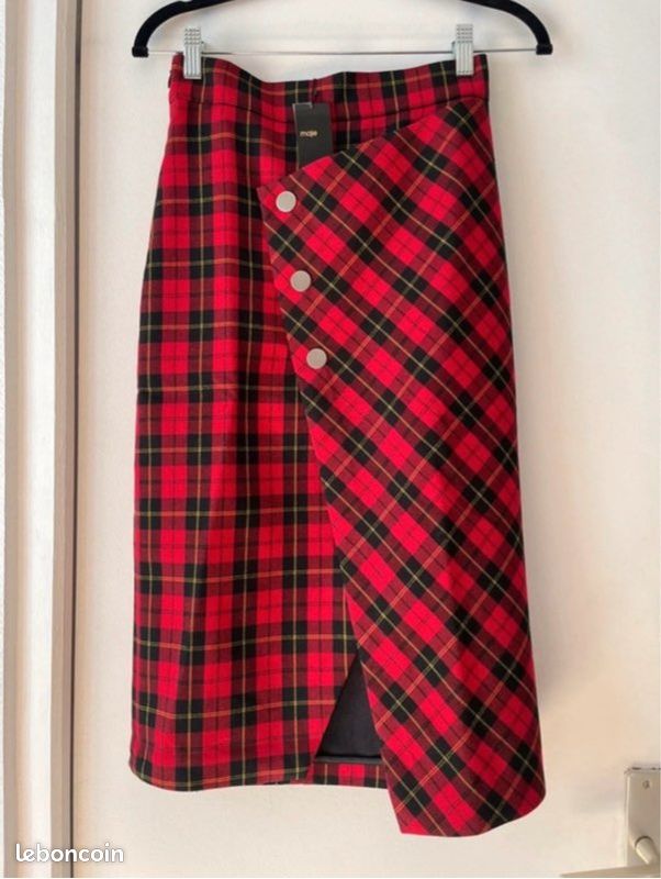 Jupe Deals Jupe Tartan Maje Maje Jupe Courte Jarlone Wool Blend
