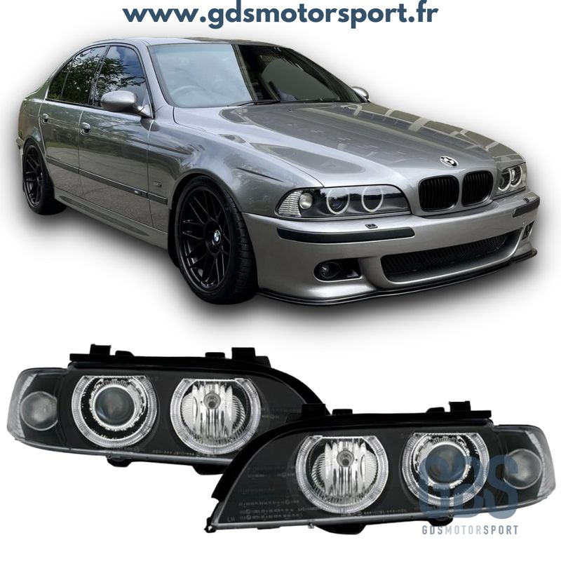 Phares Angel Eyes LED BLANC BMW Série 5 E39 Phase 1 Halogène H7/ H7 – GDS  Motorsport