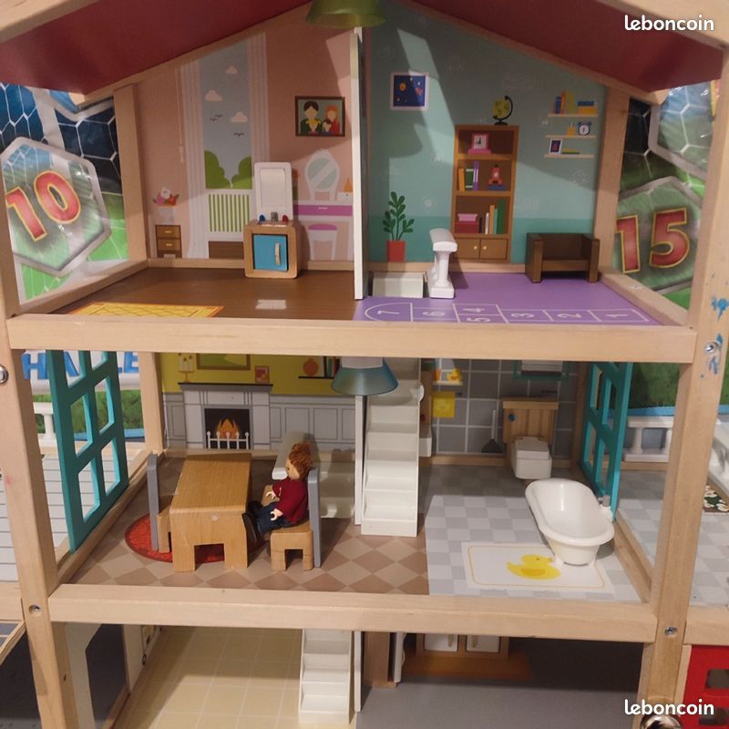 Hape Maison de Poupées Toute Saison Meublée - pour Enfants 2 Ans et Plus - Jeux & Jouets Hape Maison de Poupées Toute Saison Meublée - pour Enfants 2 Ans et Plus - Jeux & Jouets