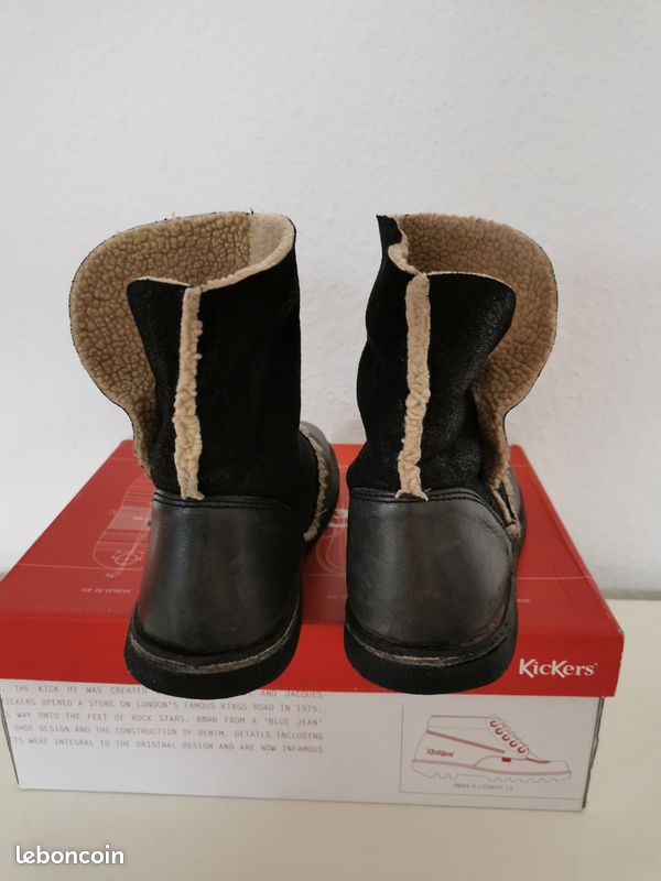 Bottines noires Kickers cuir et daim très bon état taille 40 (image 3)