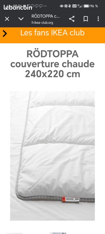 Couette 2 places + alèse + housse (image 1)