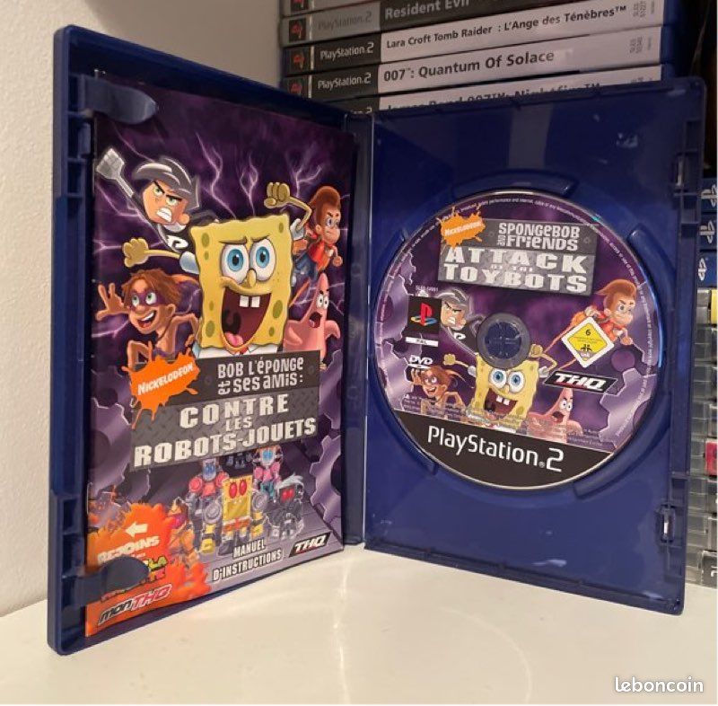 Jeu PS2 : Bob L’éponge Et Ses Amis Contre Les Robots - Version PAL, Bon état - Pour PlayStation 2