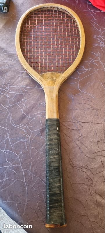 Raquette De Tennis Ancienne En Bois Avec Housse - Idéale Pour Déco Vintage