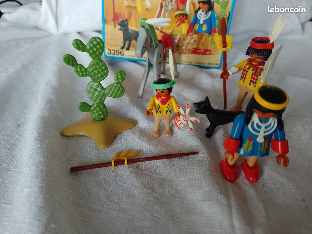 Playmobil 3396 VINTAGE famille indienne personnages cheval