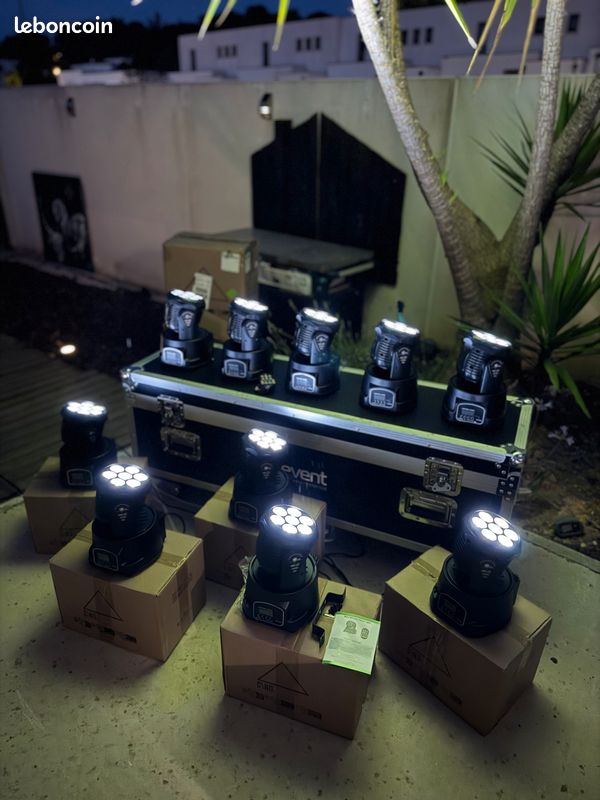 24 lyres wash 105w avec télécommande RGBW sous garantie dmx jeux de lumière led mouvant moving head dj soirée (image 4)