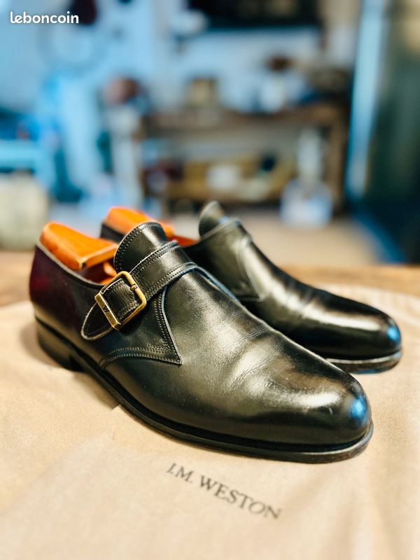 Derby Simple boucle cuir noir Chaussures