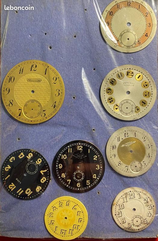 Lot de 8 Rares Cadrans Montres Gousset Haute Facture Art Déco & Vintage - Bengali, MP, Sector (image 1)