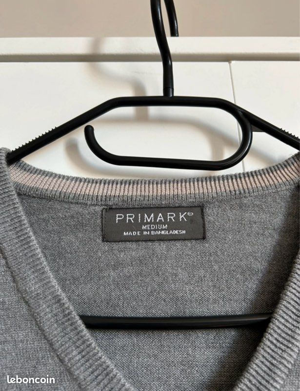 Sweat Homme Primark Gris, Taille M, Coton, Manches Longues, Bon état