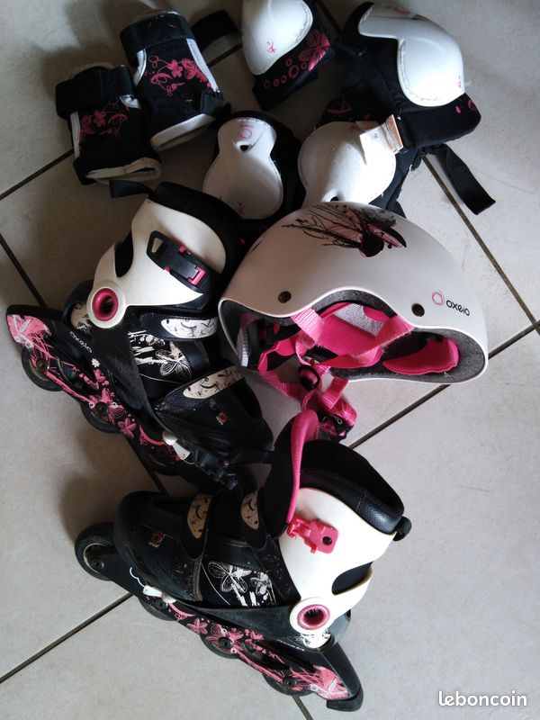 Rollers fille taille 34 35 et 36 réglable Oxelo et protections (image 3)