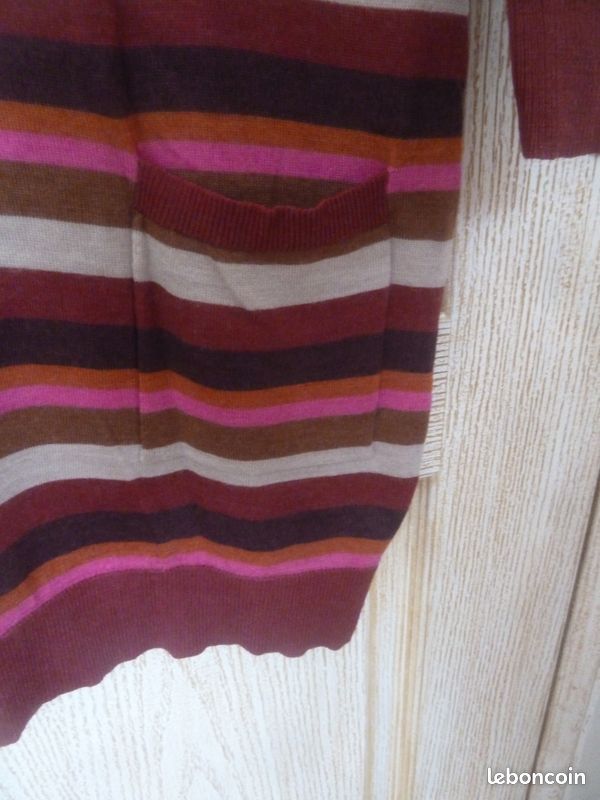 Robe pull chaude "La Redoute" bordeaux T40 (image 3)