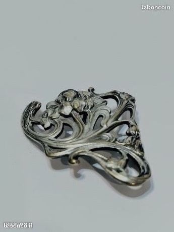 Ceinture Chic Art Nouveau Européenne En Argent Noirci - Occasion, Style Vintage Et élégant