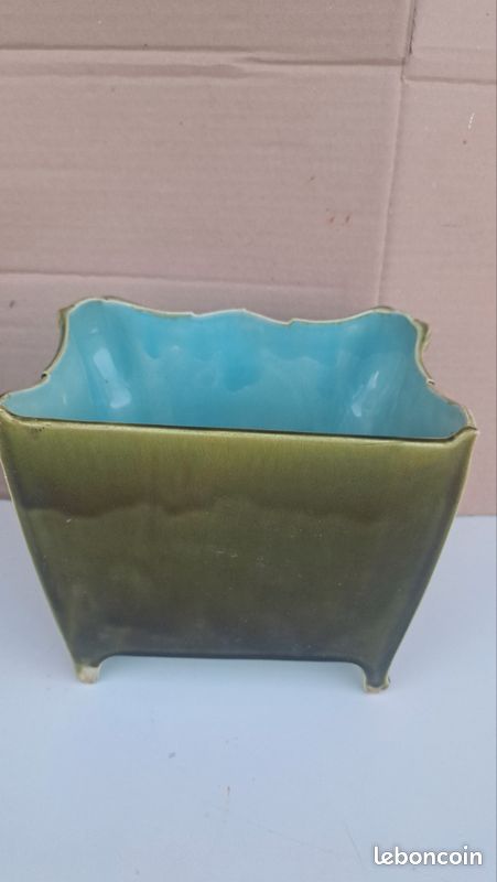 Rare paire de cache-pots Sarreguemines Art nouveau en barbotine – modèle 331 (image 12)
