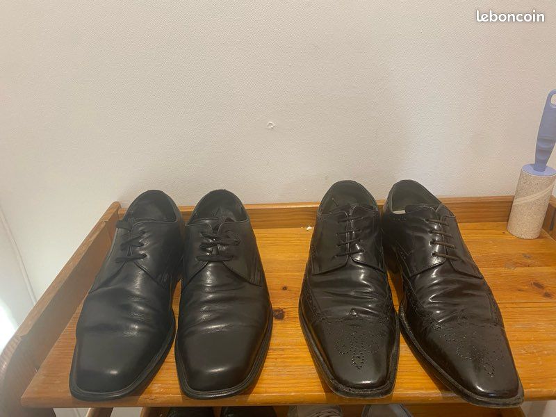 Chaussures de ville homme cuir noir Pointure 42 - Derby (image 3)