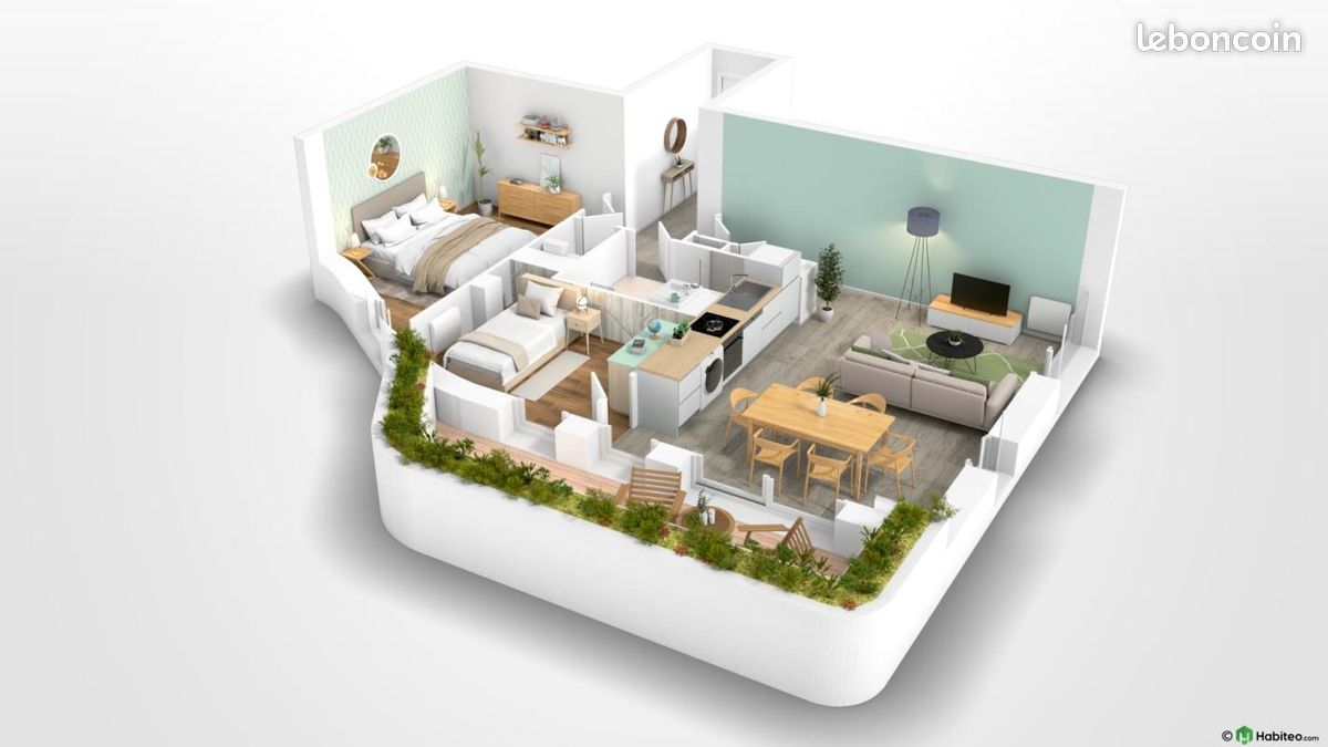 Appartement 3 pièces 61 m² · à Nantes · 61 m² · 1 024 €