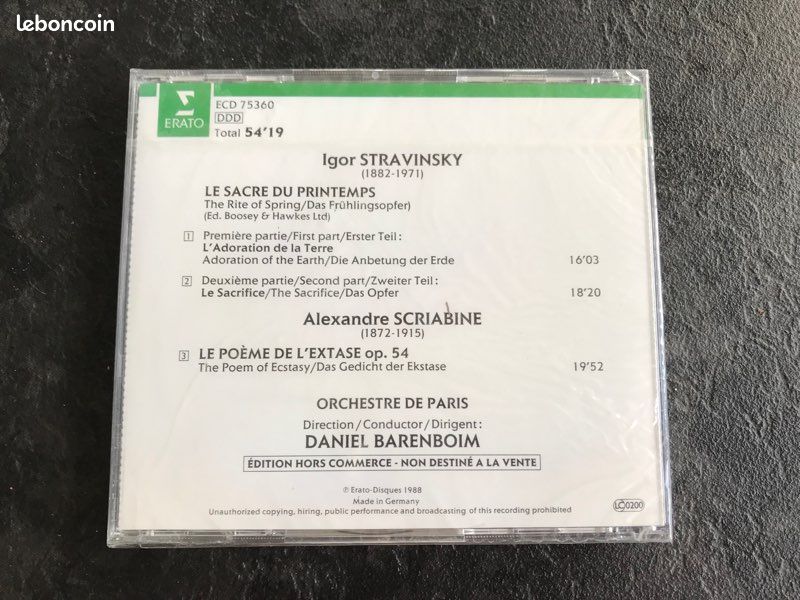 CD musique classique de Igor Stravinsky (image 2)