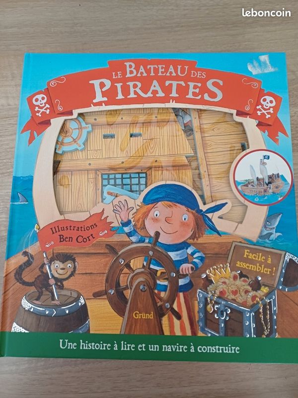 Le bateau des Pirates : Coffret Livre et Jeu de construction (image 1)