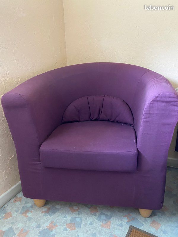 Fauteuil une place aubergine (image 1)