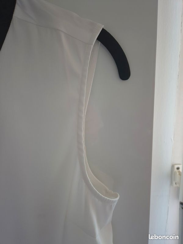 Top Vero Moda blanc/crème – Liseré noir – Taille S (image 5)
