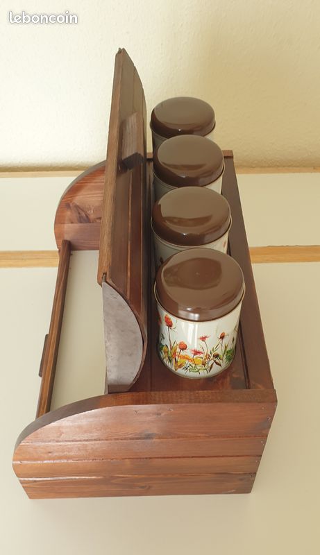 Panière à pain avec 4 boîtes métal intégrées sur le dessus (image 3)