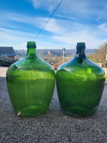 ancienne dame jeanne bonbonne bouteille vase en verre soufflé vert