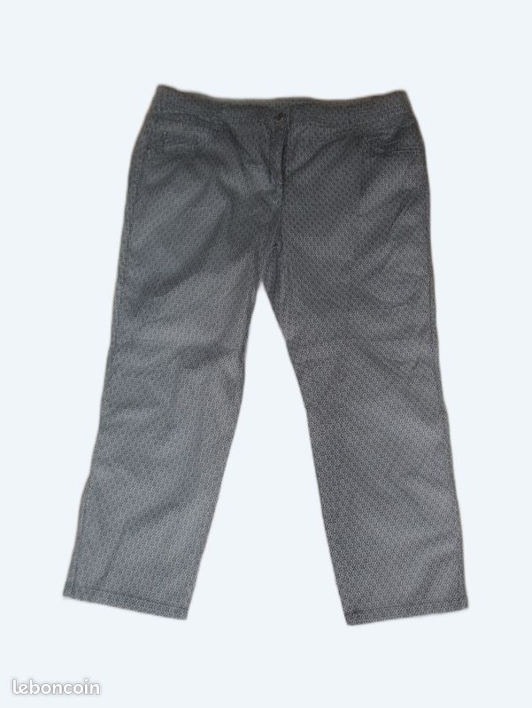 Pantalon jeans femme marine blanc neuf 48 canda (image 1)