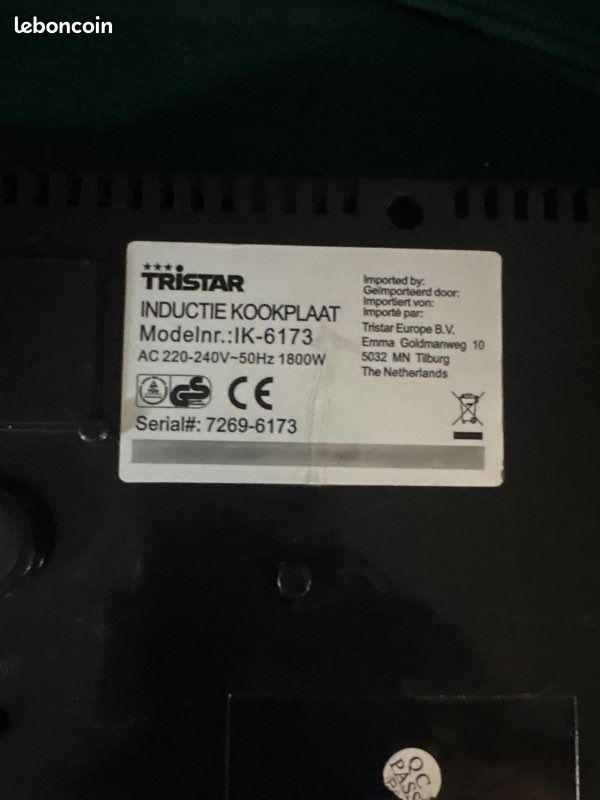 Plaque de cuisson portative Tristar induction (image 2)