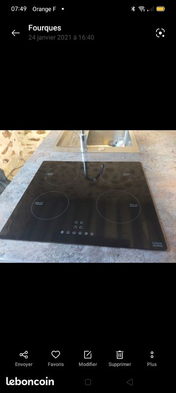 Plan de travail îlot cuisine avec évier et plaque (image 3)