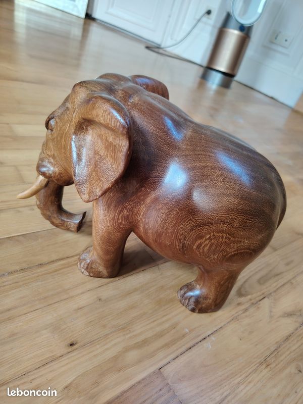 THOTCOC Chariot à tirer bébé éléphant en bois, apprendre à ramper