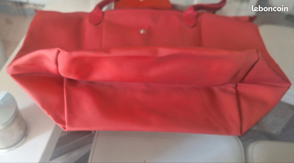 Sac Longchamp pliage authentique taille L corail (image 5)