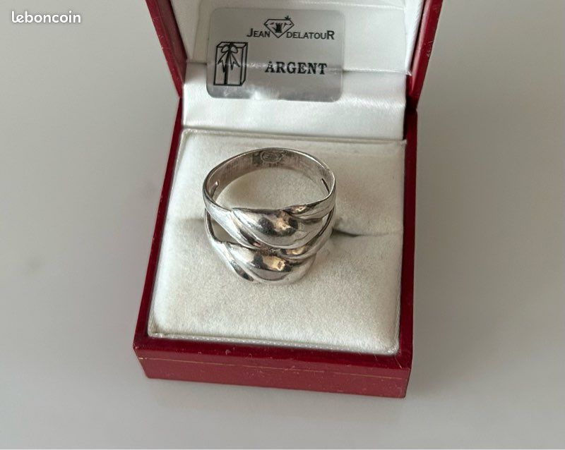 Bague En Argent 925 Taille 52 - Modèle Drapé Élégant Pour Femme - Neuve Avec Étiquettes
