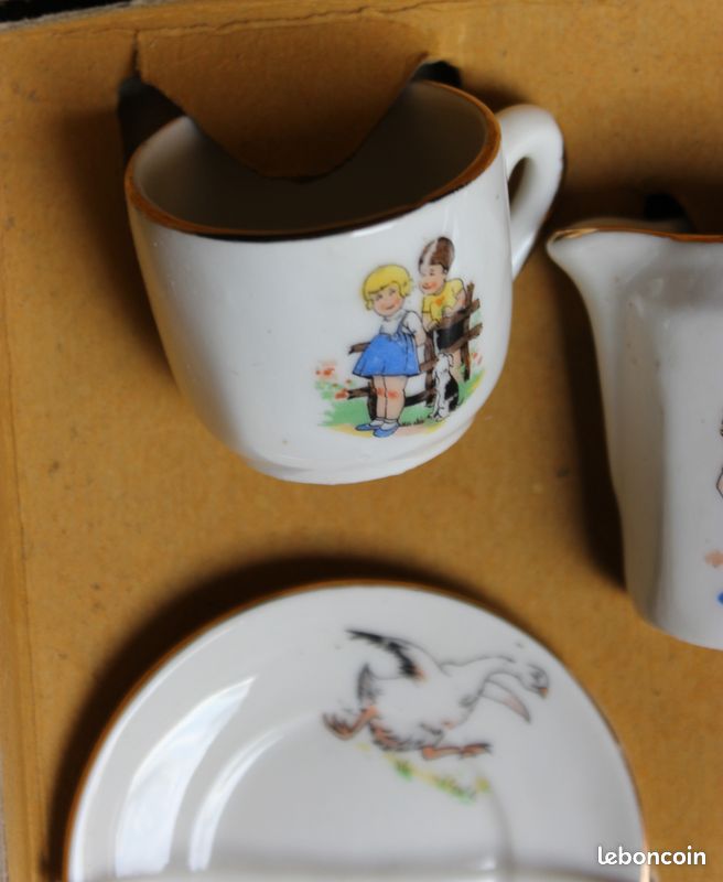 Service À Café Dïnette Porcelaine Vintage Décor Enfants Bergère Chien Service À Café Dïnette Porcelaine Vintage Décor Enfants Bergère Chien