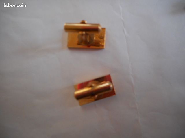 Boutons de manchette homme plaqué or vintage (image 6)