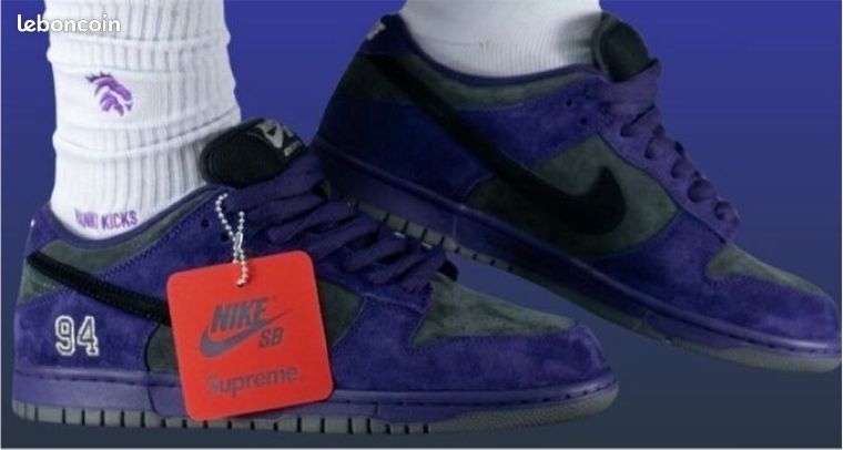 Low Cl Newsprint Nike Sb Dunk Varsity Purple Supreme X Nike SB